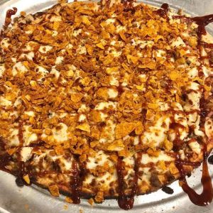Northsider BBQ Base, Crumbled Sausage, Chicken, Bacon, BBQ Grippos Topped W/BBQ Sauce